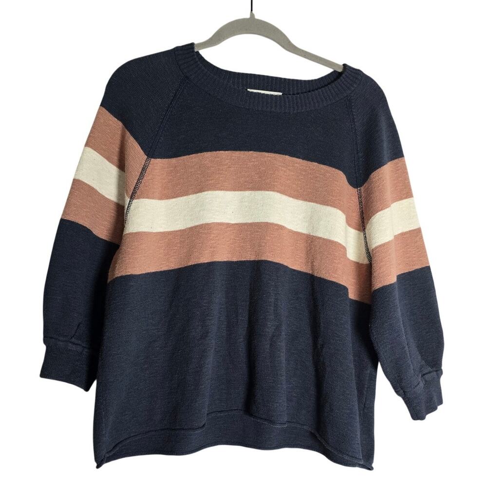 Women's Small Madewell Telluride 3/4 Sleeve Color Block Sweater Casual GorpCore